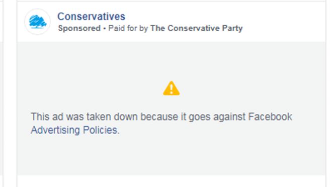 Консервативная реклама удалена на Facebook