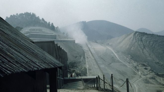 La mina Jeffrey en operación en la década de 1960