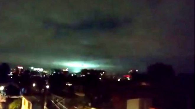 Luces durante el terremoto de México