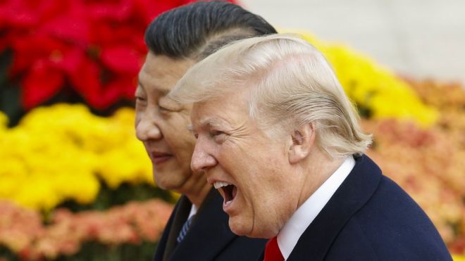 US President Donald Trump with China's President Xi Jinping in 2017