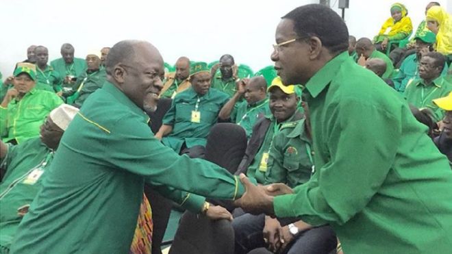 Magufuli (kushoto) na Membe (kulia)