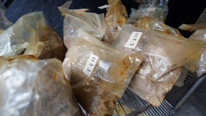 The drugs seized by Australian police displayed in plastic bags