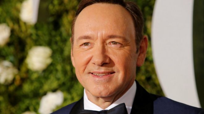 Kevin Spacey arrives at the Tony Awards in New York