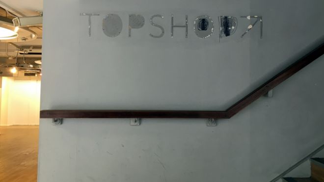 Интерьер закрытого Topshop в Блэкпуле