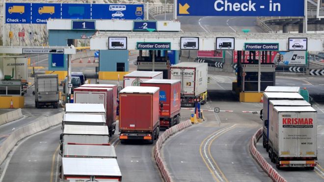 Lorries at Port of Dover