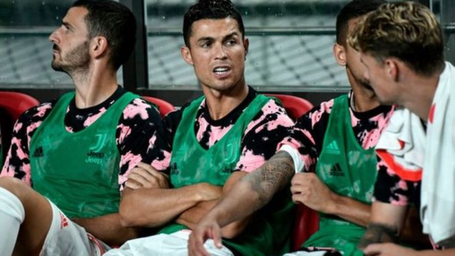 Cristiano Ronaldo on the bench