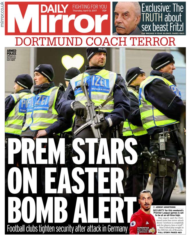 Daily Mirror front page