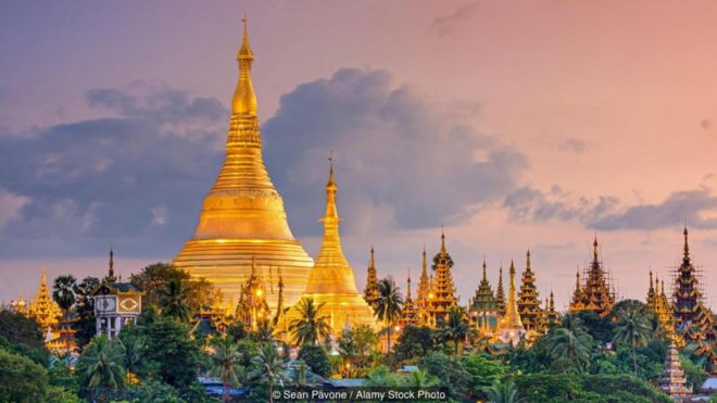 Yangon's Shwedagon Pagoda features statues of Burmese wizard saints