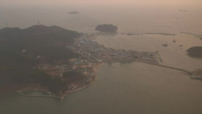Загрязнение над Южной Кореей с самолета