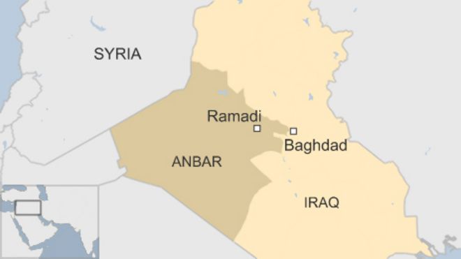 Карта Ирака с изображением Рамади