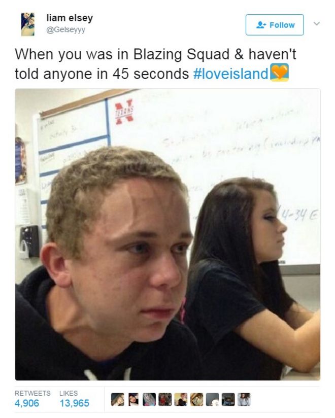 Twitter: Когда вы были в Blazing Squad и никому не говорили в течение 45 секунд
