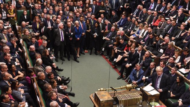 Переполненная Палата общин, поскольку депутаты ждут голосования по программе Brexit