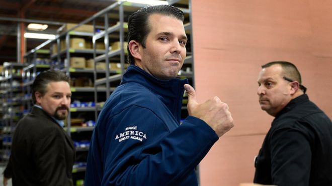 Donald Trump Jr on the campaign trail in 2016