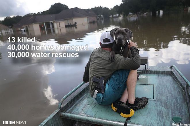 13 убитых, 40 000 домов повреждены, 30 000 спасены водой