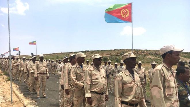 Эритрейские войска на границе