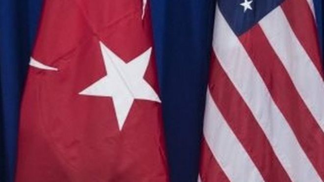 Turkish and US flags. File photo