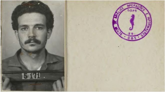 Ficha de las fuerzas de seguridad brasileñas sobre Lúcio Bellentani, militante comunista detenido en una fábrica de Volkswagen en São Paulo en 1972