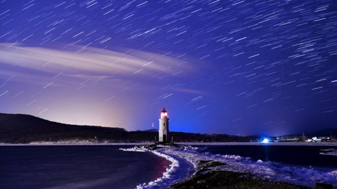 Токаревский маяк на острове Русском в Японском море