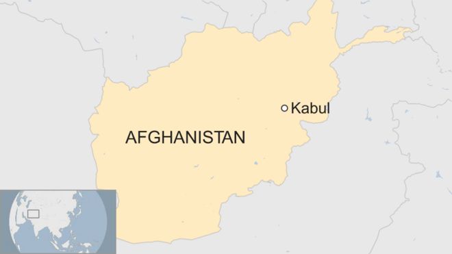 A BBC map showing the location of Kabul in Afghanistan