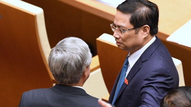 Ông Phạm Minh Chính tại cuộc hội Quốc hội lần thứ hai hồi tháng 10/2017
