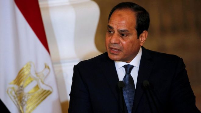 Президент Египта Абдул Фаттах ас-Сиси выступает в президентском дворце аль-Тадия в Каире, Египет (2 марта 2017 года)
