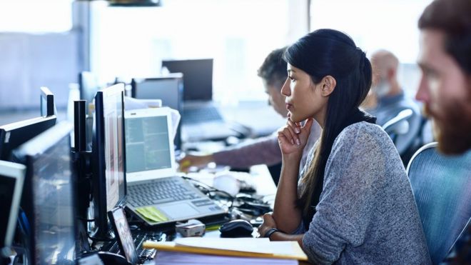 People working in an office