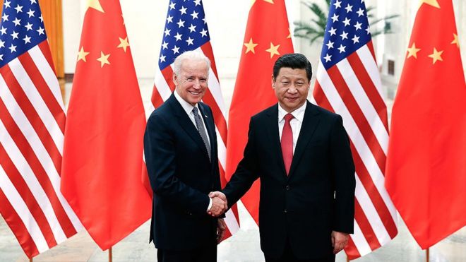 바이든 미국 대통령과 시진핑 중국 국가주석