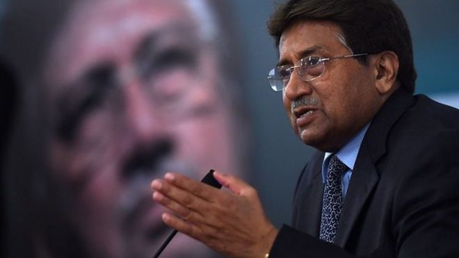 Former Pakistani president and military ruler, Pervez Musharraf addresses a youth parliament in Karachi on December 4, 2014