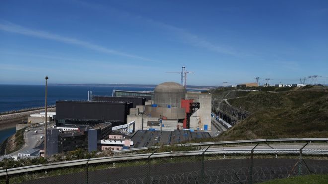 Существующий ядерный реактор EDF во Фламанвилле на северо-западе Франции