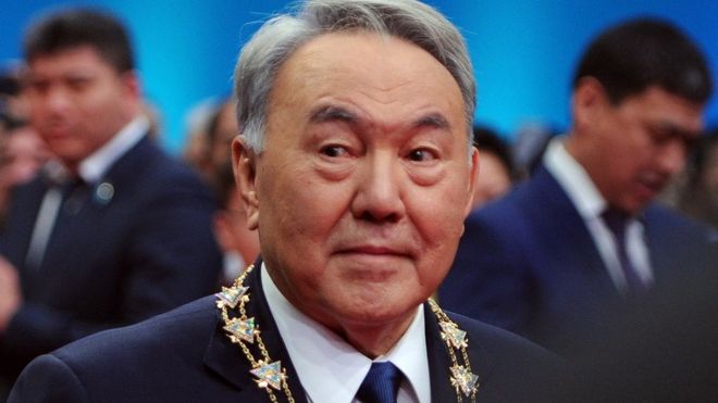 Президент Казахстана Нурсултан Назарбаев на своем присяге в 2015 году