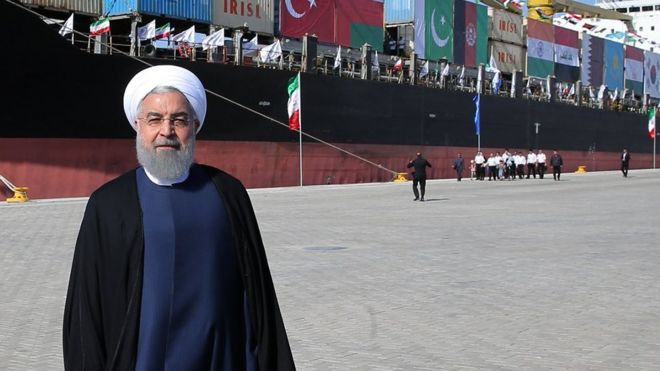 ایران کے صدر حسن روحانی نے چا بہار بندرگاہ ڈیولپمنٹ پراجیکٹ کے پہلے فيز کا افتتاح کیا