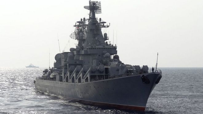 Image shows Moskva ship