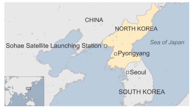 Карта Северной Кореи, Японии