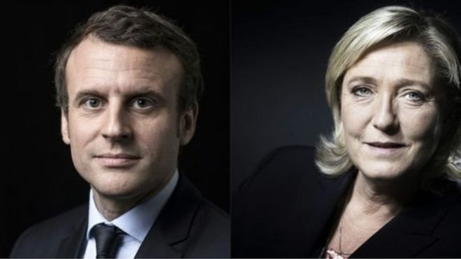 الانتخابات الفرنسية: ماكرون ولوبان إلى الجولة الثانية _95758902_25438fb9-6c6e-4dce-8556-88061aa6f59a