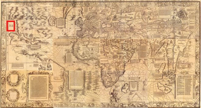 ¿Por qué en un mapa de 1516 se llama Cuba al territorio de Estados Unidos? _106433012_map1516_enlarge-marca