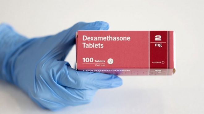 A box of dexamethasone tablets for oral use