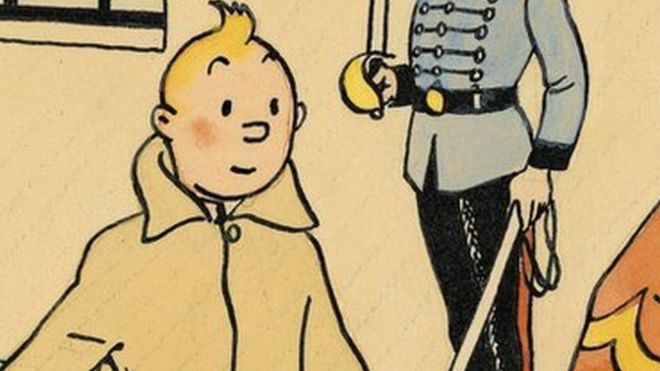Rare Tintin drawing sell for auction