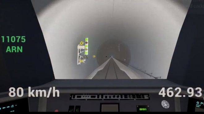 Скриншот из кабины поезда VR