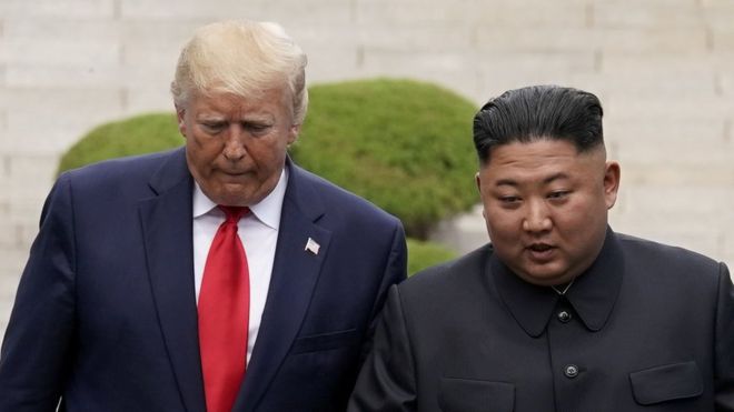 US President Donald Trump meets with North Korean leader Kim Jong Un