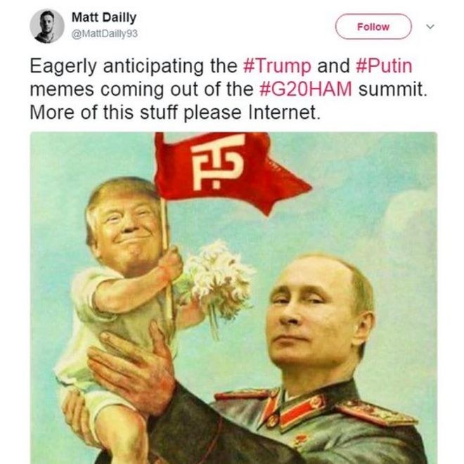 С нетерпением ожидаю выхода мемов #Trump и #Putin с саммита # G20HAM.