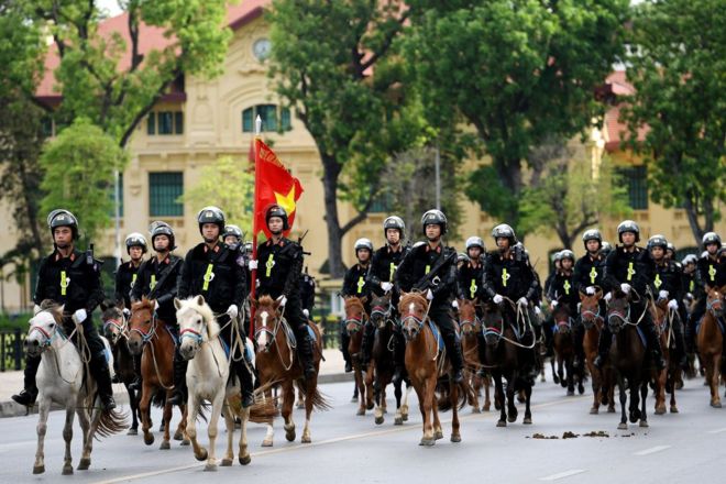 ﻿Kỵ binh Việt Nam tại Hà Nội vào năm 2020