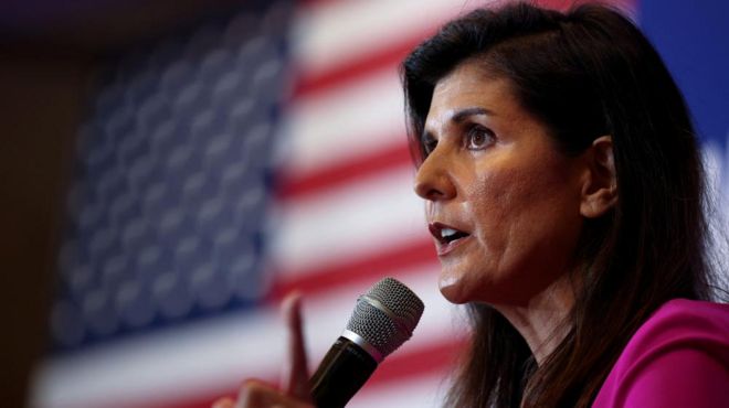 Nikki Haley, the former Governor of South Carolina and Ambassador to the UN, during a campaign event in McLean, Virginia, US, in July 2021