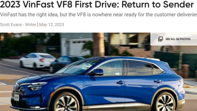 Bài phê bình Vinfast VF8 trên báo motortrend.com