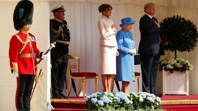 Королева Елизавета, Дональд Трамп с супругой