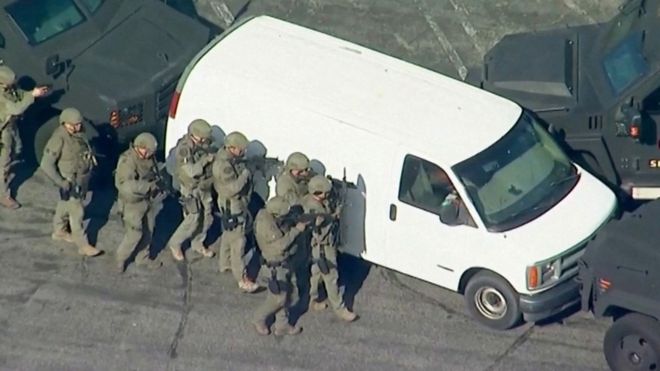 SWAT team trap suspect's white van in Torrance, 22 Jan 23