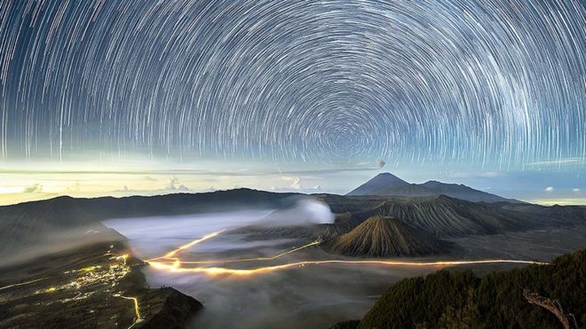 Starry nightscape over south-east Asia