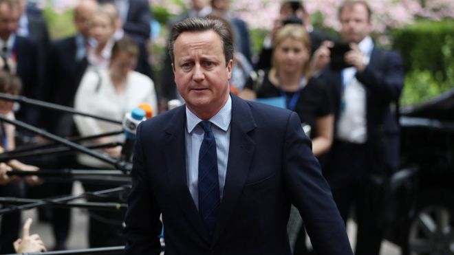 Премьер-министр Дэвид Кэмерон на саммите стран ЕС после референдуме в Великобритани
