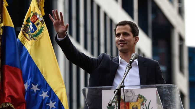 Venezuela National Assembly leader Juan GuaidÃ³