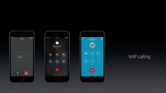 Также было показано, что Siri интегрируется с голосовыми приложениями, включая Skype