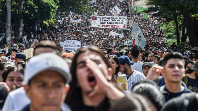 Protesta en Colombia.